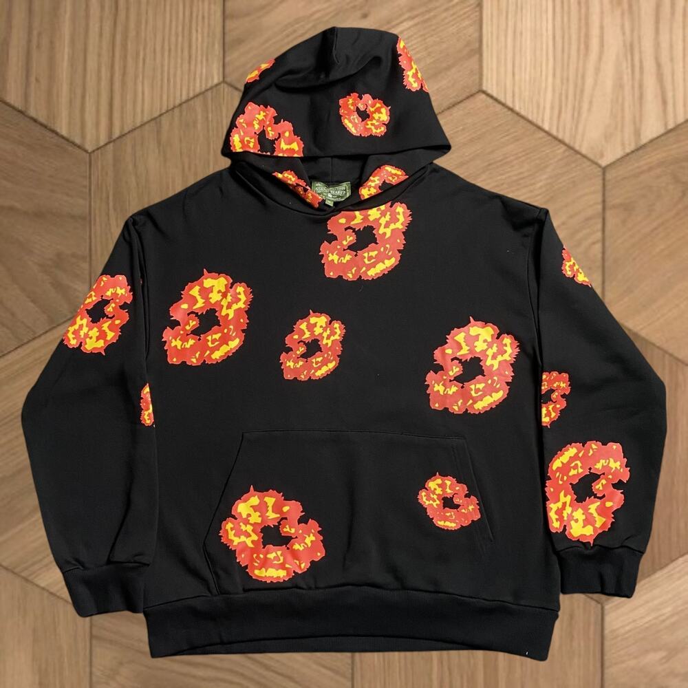 DENIM TEARS Hoodie Black And Orange